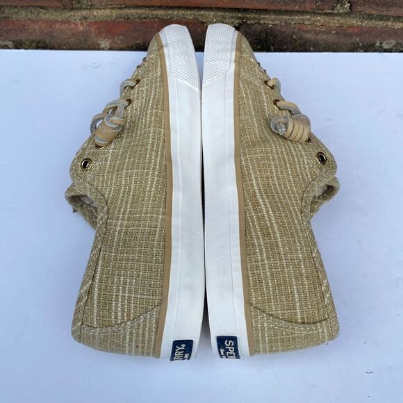 Sperry Top Sider Seacoast Sparkle Gold Canvas Sneaker Size 5 NEW - Picture 5 of 9